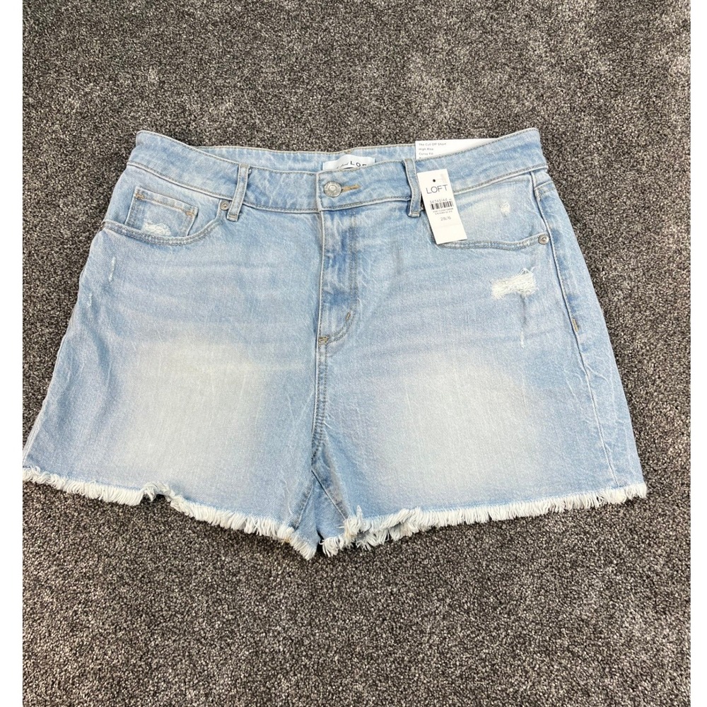 LOFT NWT The Cut Off‎ Short High Rise Curvy Shorts Women's Size 28/6 Light Wash